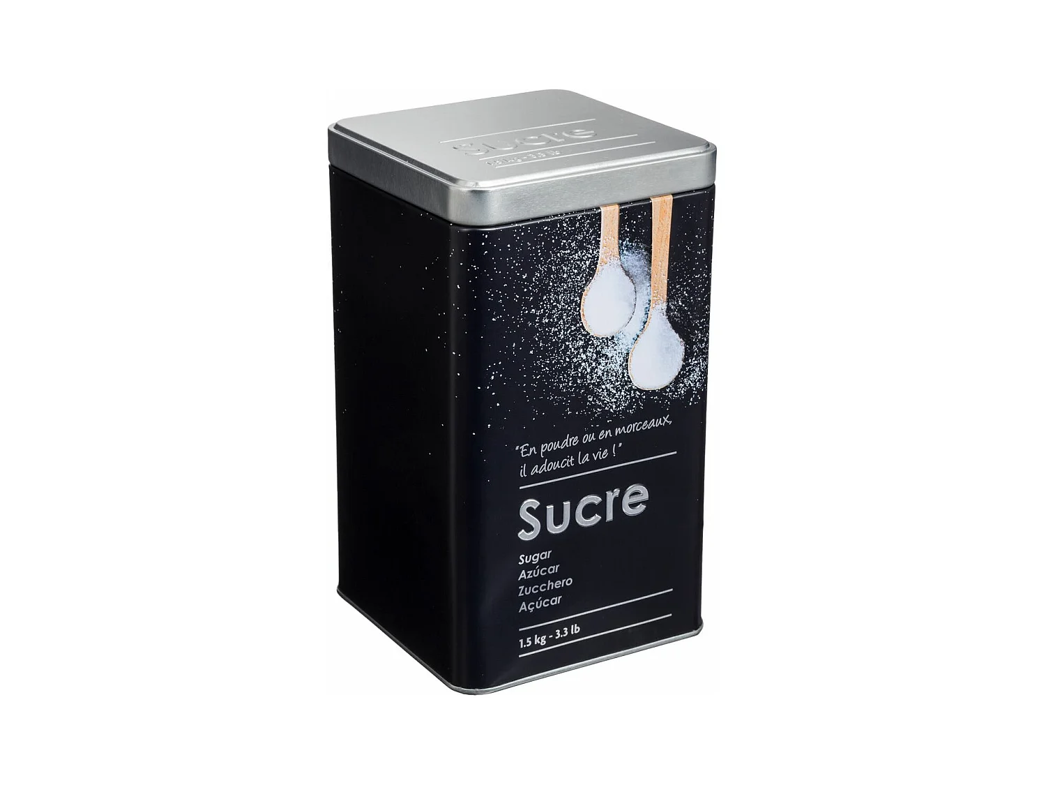 Boîte à Sucre "Relief II" 18cm Noir