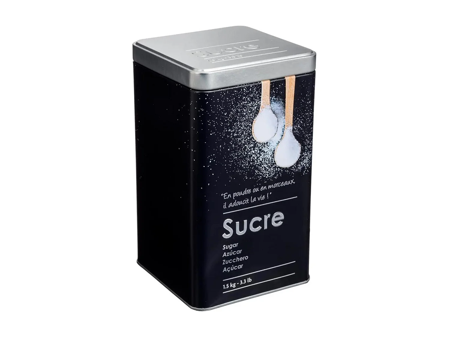 Boîte à Sucre "Relief II" 18cm Noir