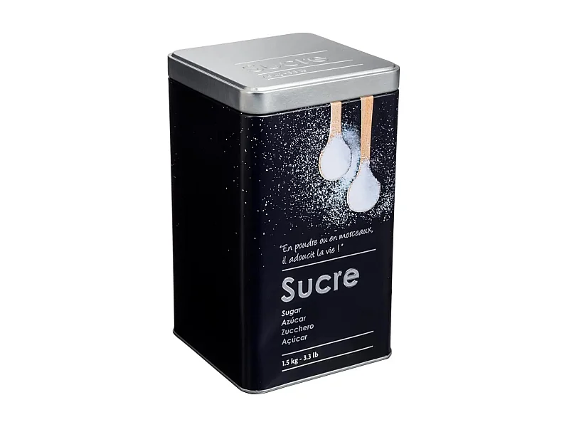 Boîte à Sucre "Relief II" 18cm Noir