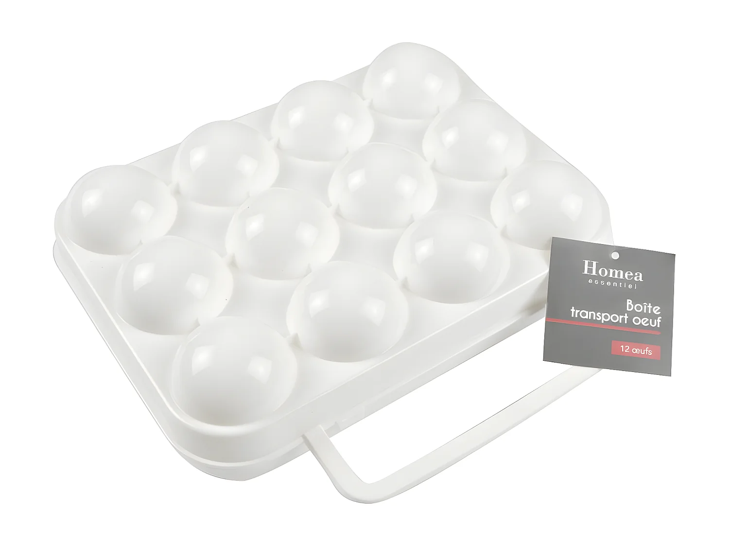Boîte de Conservation "12 Œufs" 20cm Blanc