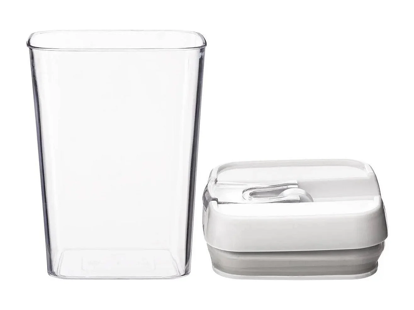 Bocal en Plastique Carré "Oslo" 800ml Transparent