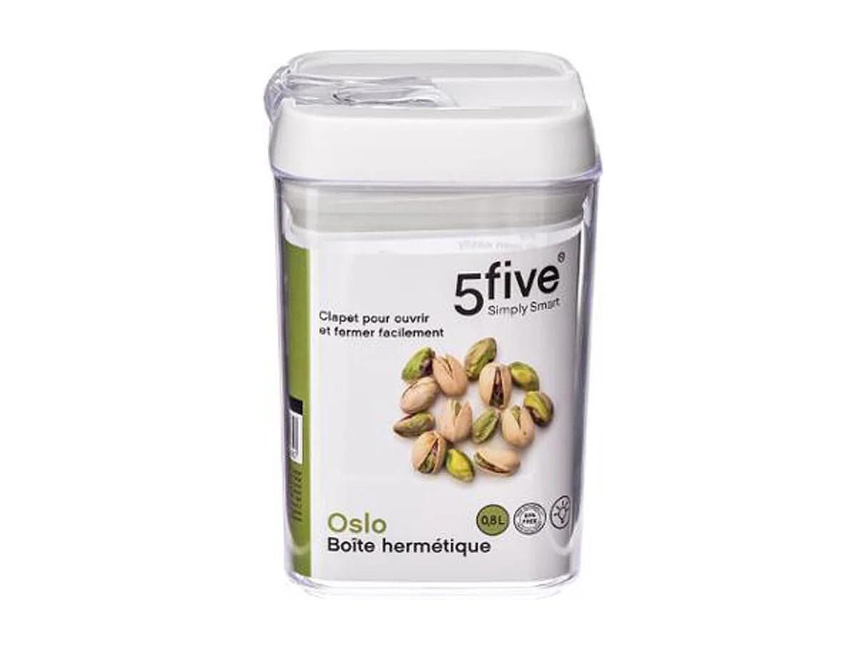 Bocal en Plastique Carré "Oslo" 800ml Transparent