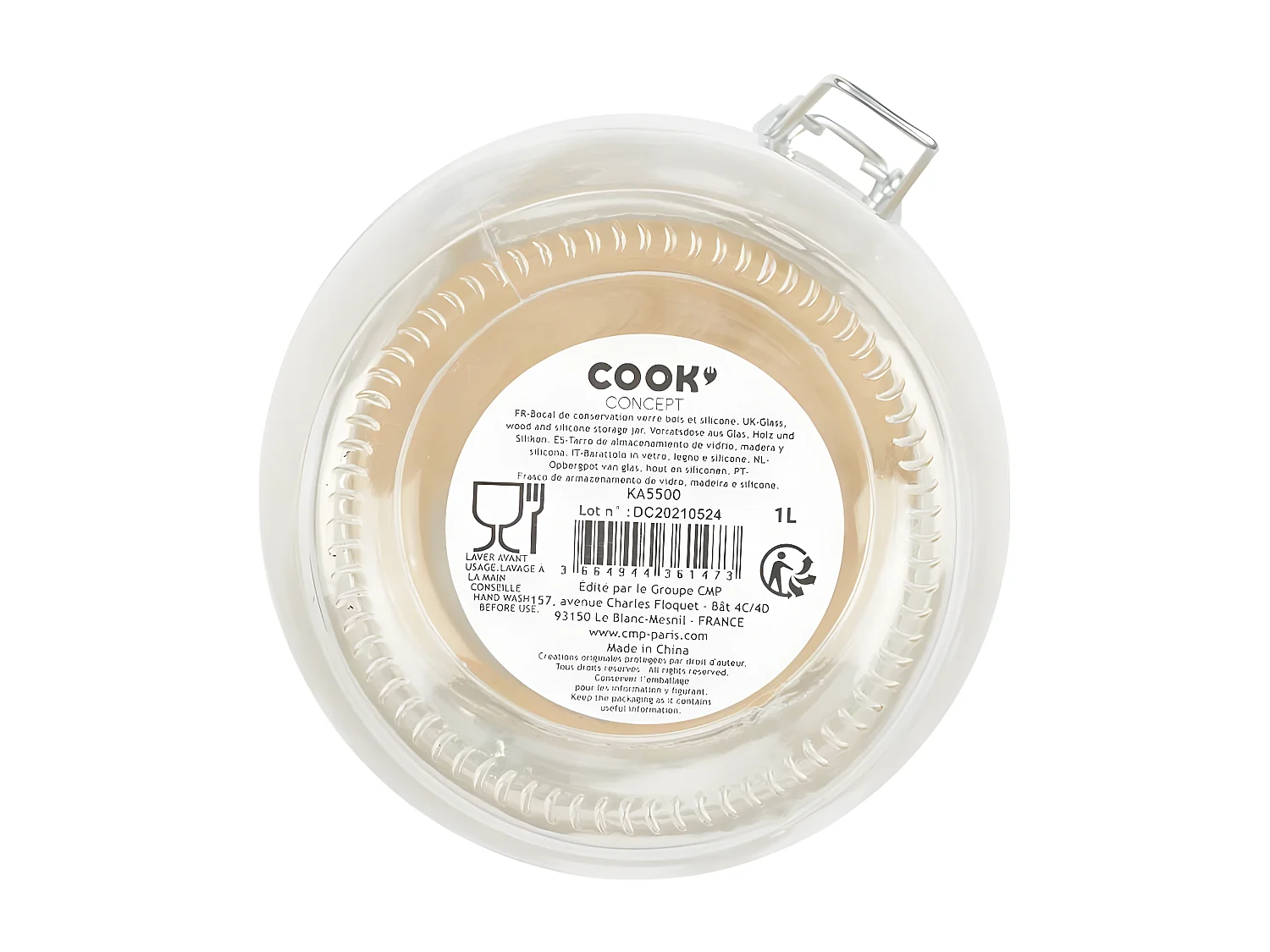 Bocal de Conservation "Nourriture" 1L Transparent