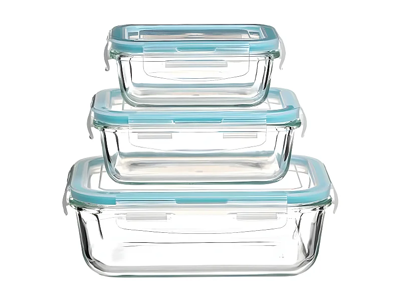 Lot de 3 Boîtes de Conservation "Clipeat" 19cm Bleu