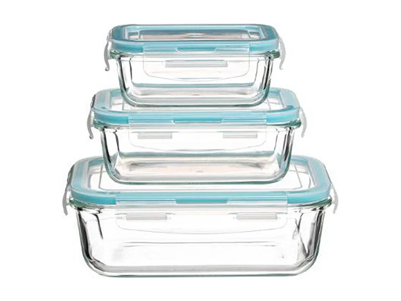 Lot de 3 Boîtes de Conservation "Clipeat" 19cm Bleu