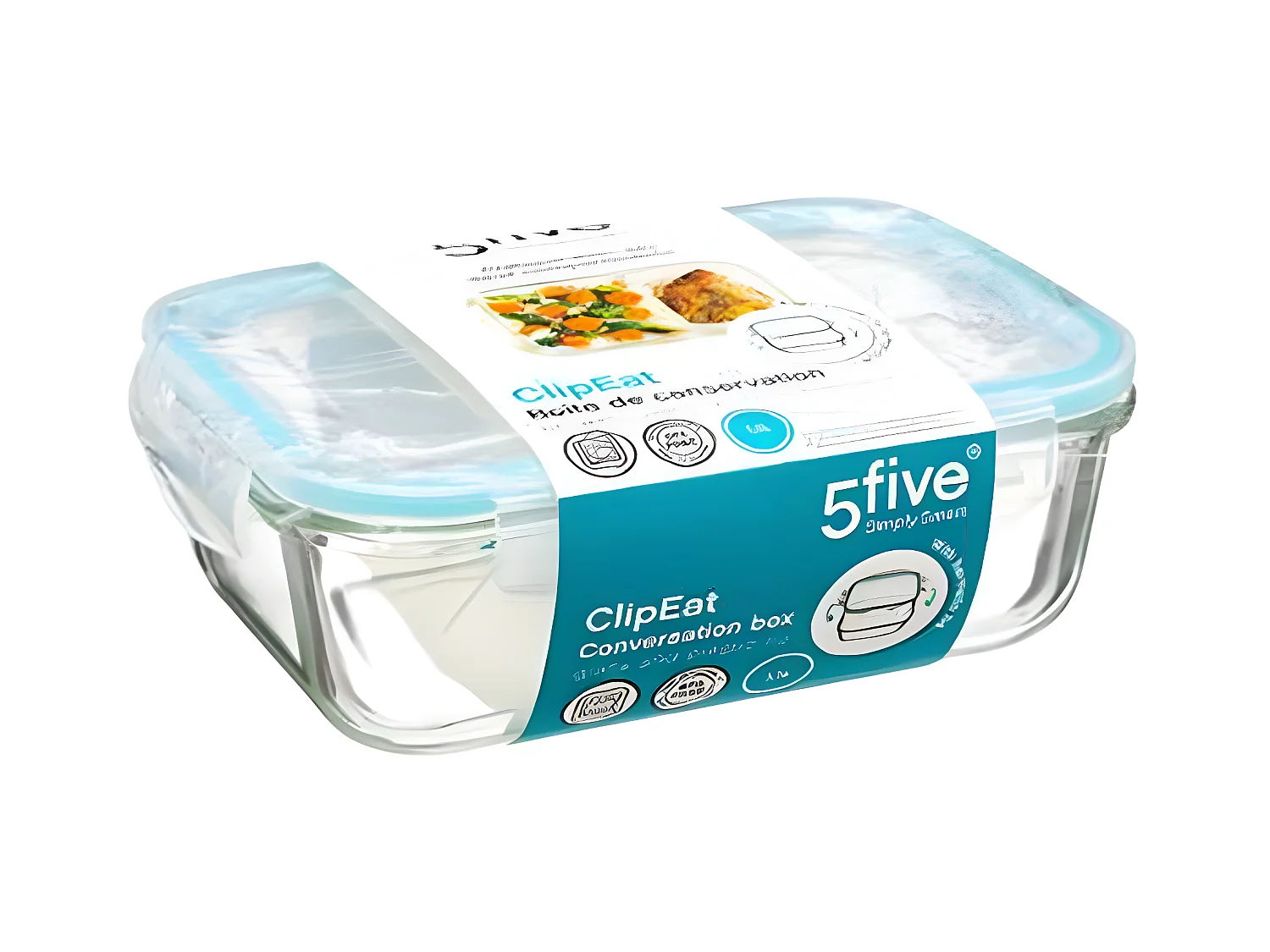 Boîte de Conservation Verre "Clipeat" 1,1L Bleu