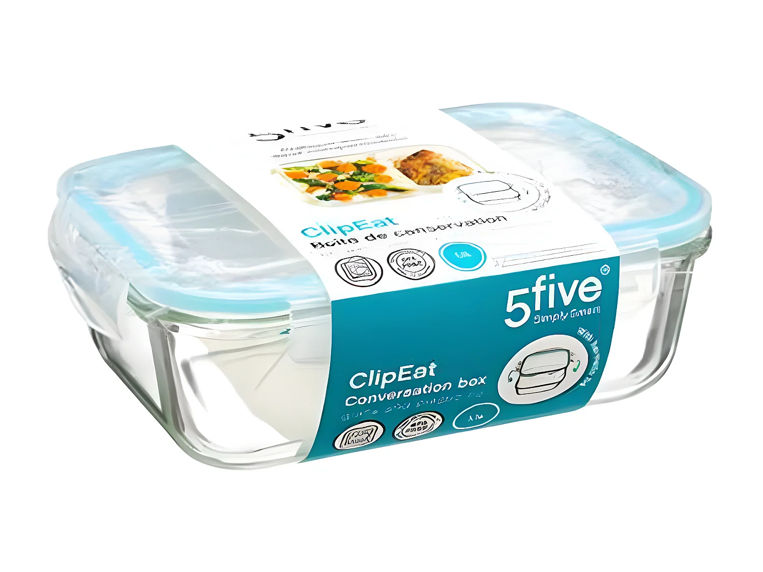 Boîte de Conservation Verre "Clipeat" 1,1L Bleu