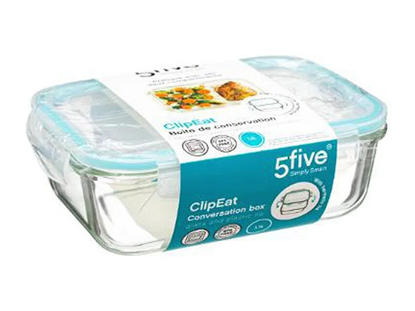 Boîte de Conservation Verre "Clipeat" 1,1L Bleu