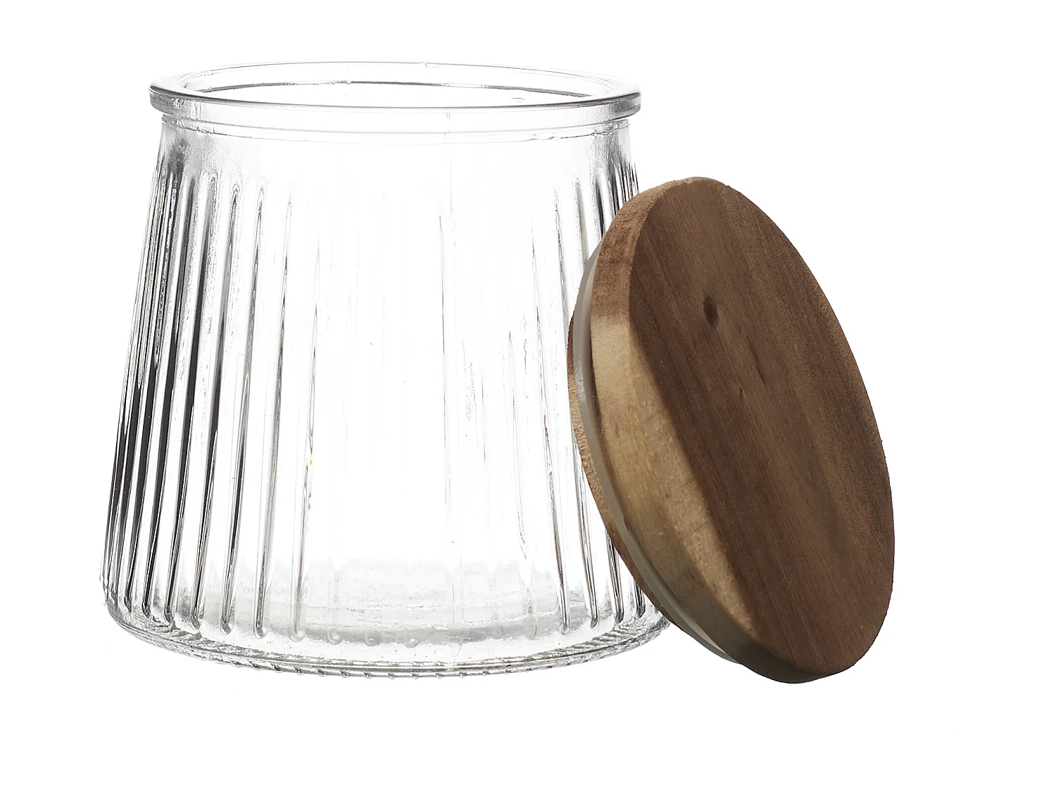 Bocal En Verre Top Acacia 65cl Transparent, Marron