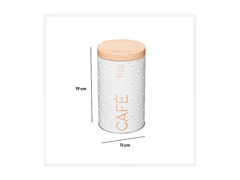 Boîte à Café "Scandi" 19cm Blanc