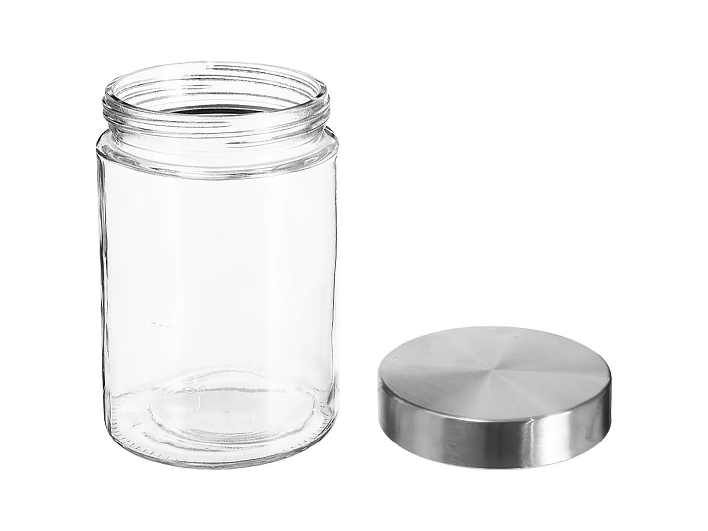 Bocal en Verre "Guy" 1,2L Transparent & Argent