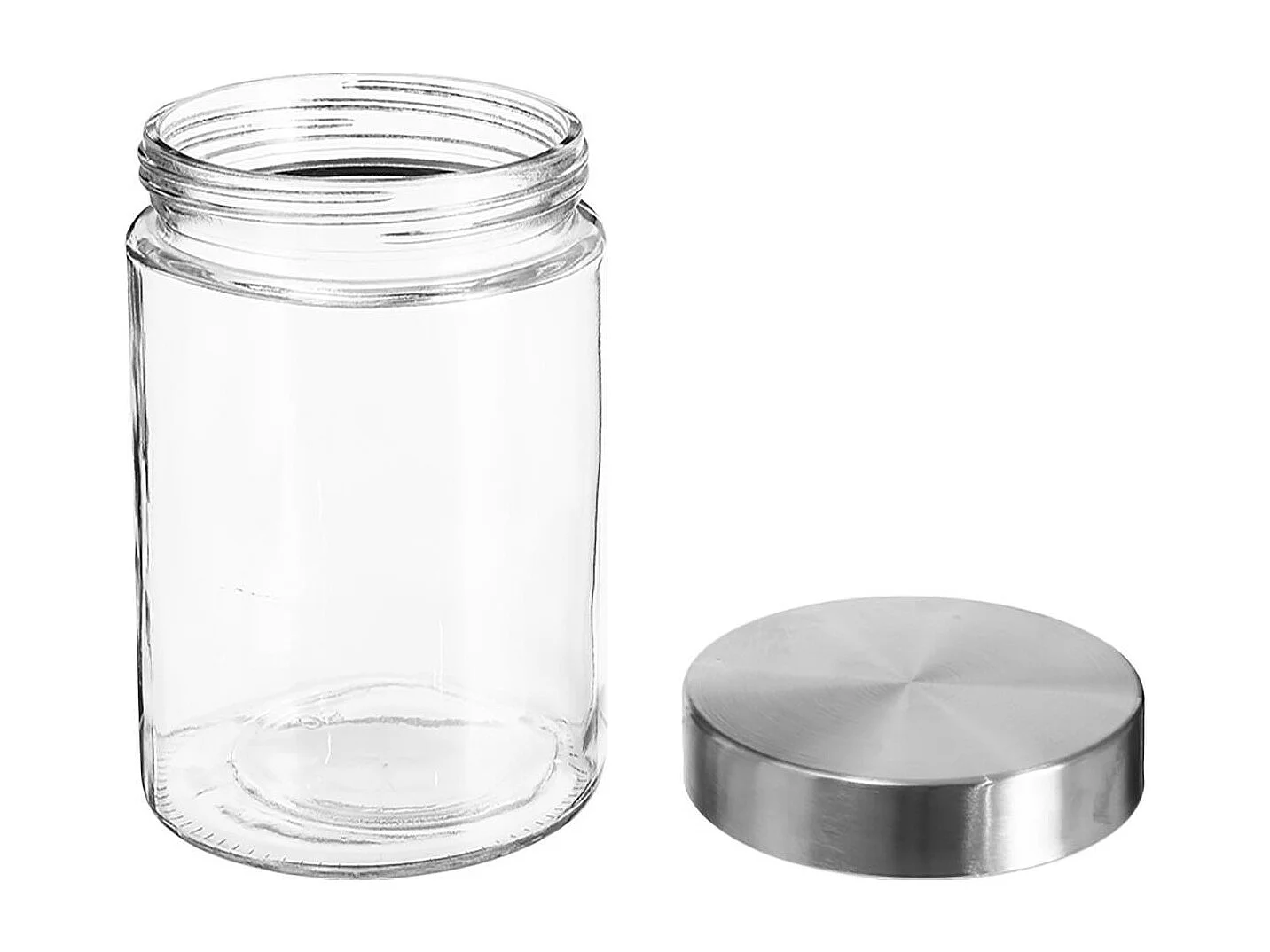 Bocal en Verre "Guy" 1,2L Transparent & Argent