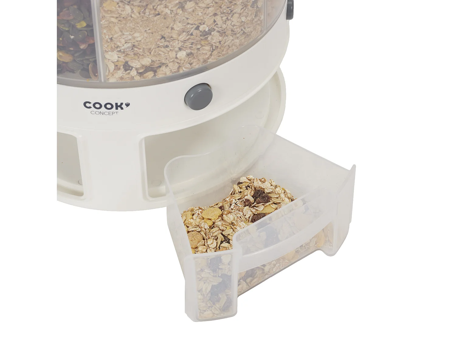 Distributeur 6 Compartiments De 1.5l Blanc, Transparent, Gris