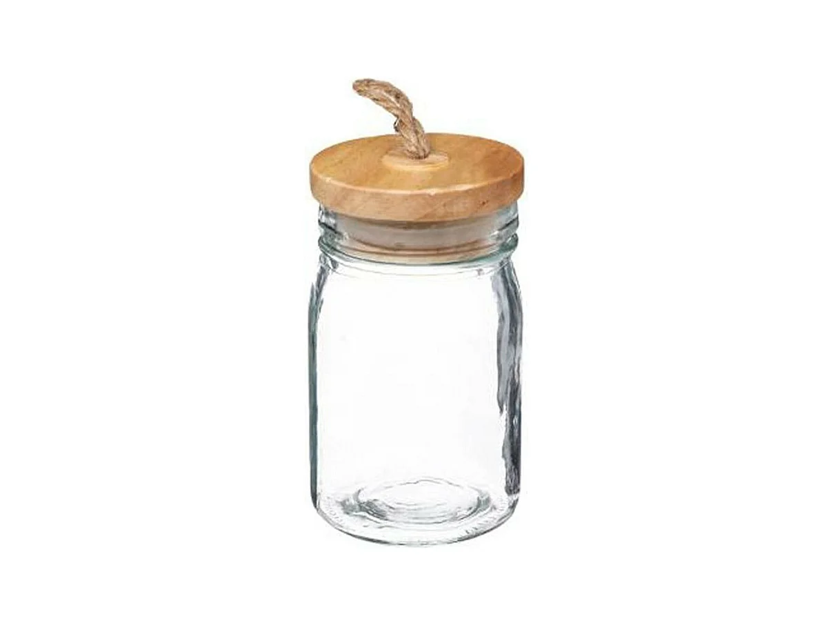 Bocal en Verre & Bois "Zula" 210 ml Transparent