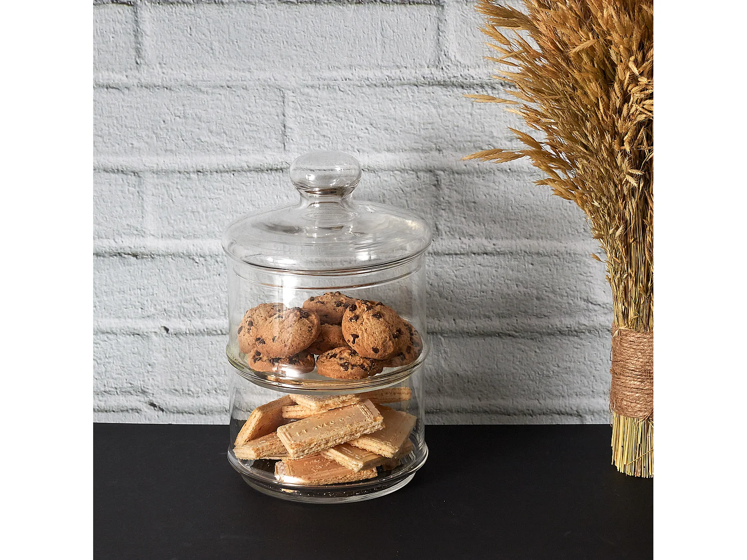 Boite A Biscuit 2 Compartiments D16x29cm Transparent