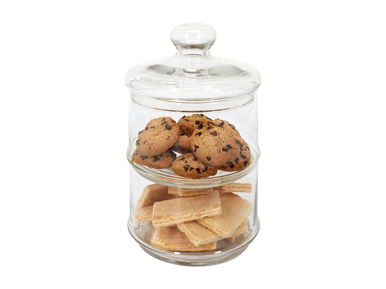 Boite A Biscuit 2 Compartiments D16x29cm Transparent