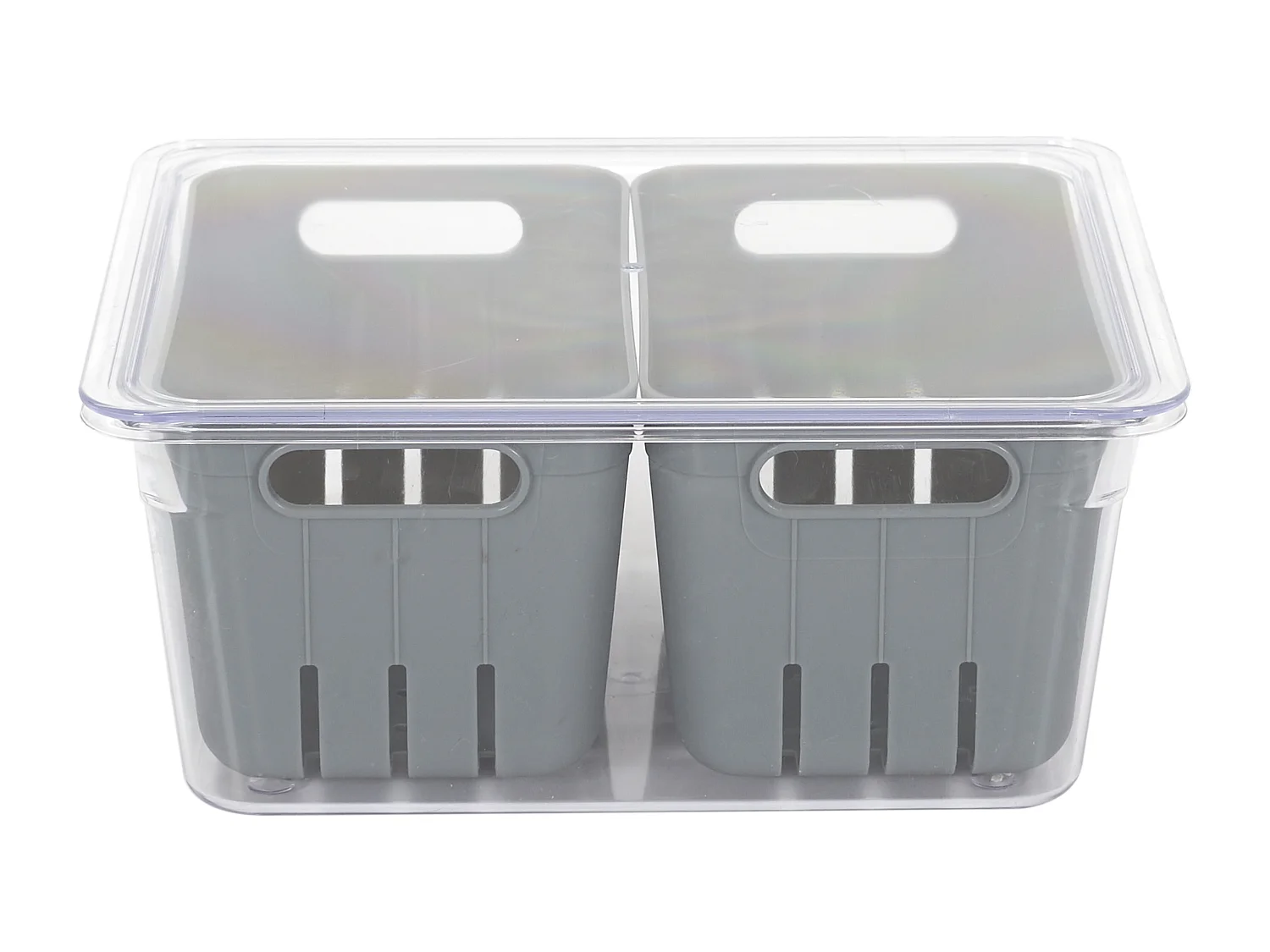 Boite De Conservation 2 Compartiments Gris, Transparent