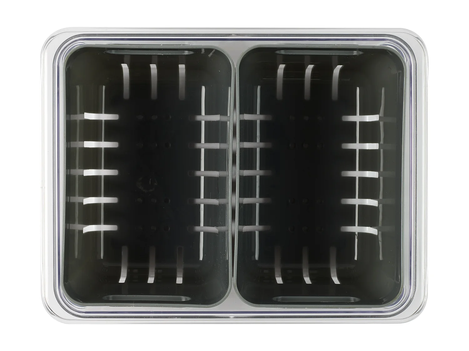 Boite De Conservation 2 Compartiments Gris, Transparent