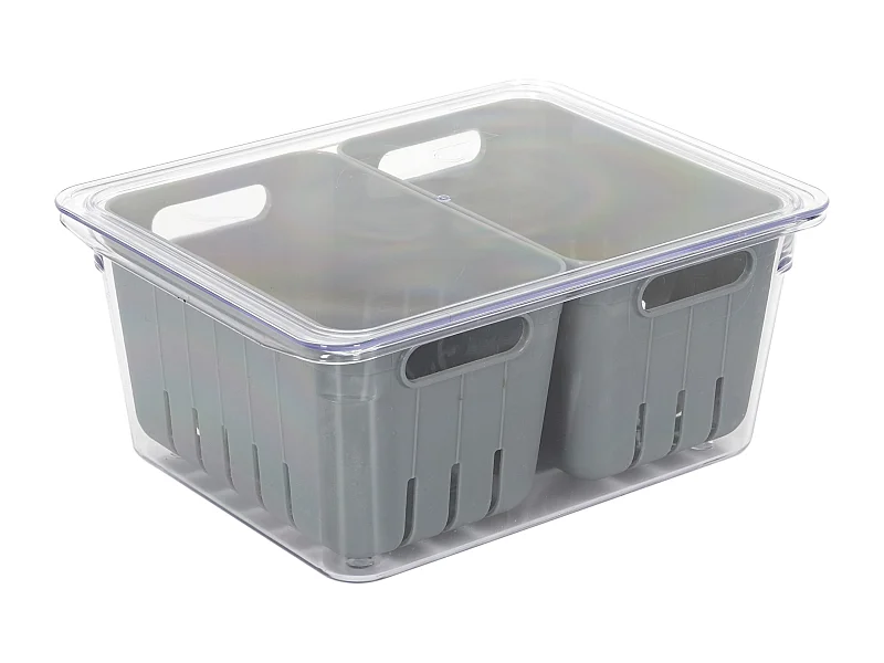 Boite De Conservation 2 Compartiments Gris, Transparent