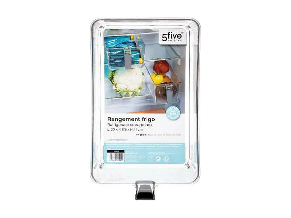 Bac de Rangement Frigo "Poignée" 17cm Transparent