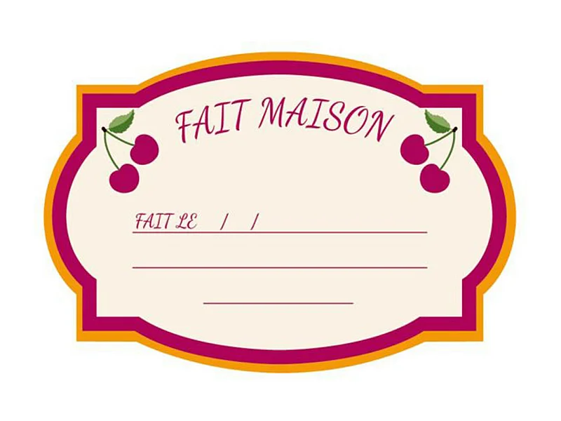 Lot de 50 Étiquettes Bocaux "Maison" 6cm Multicolore