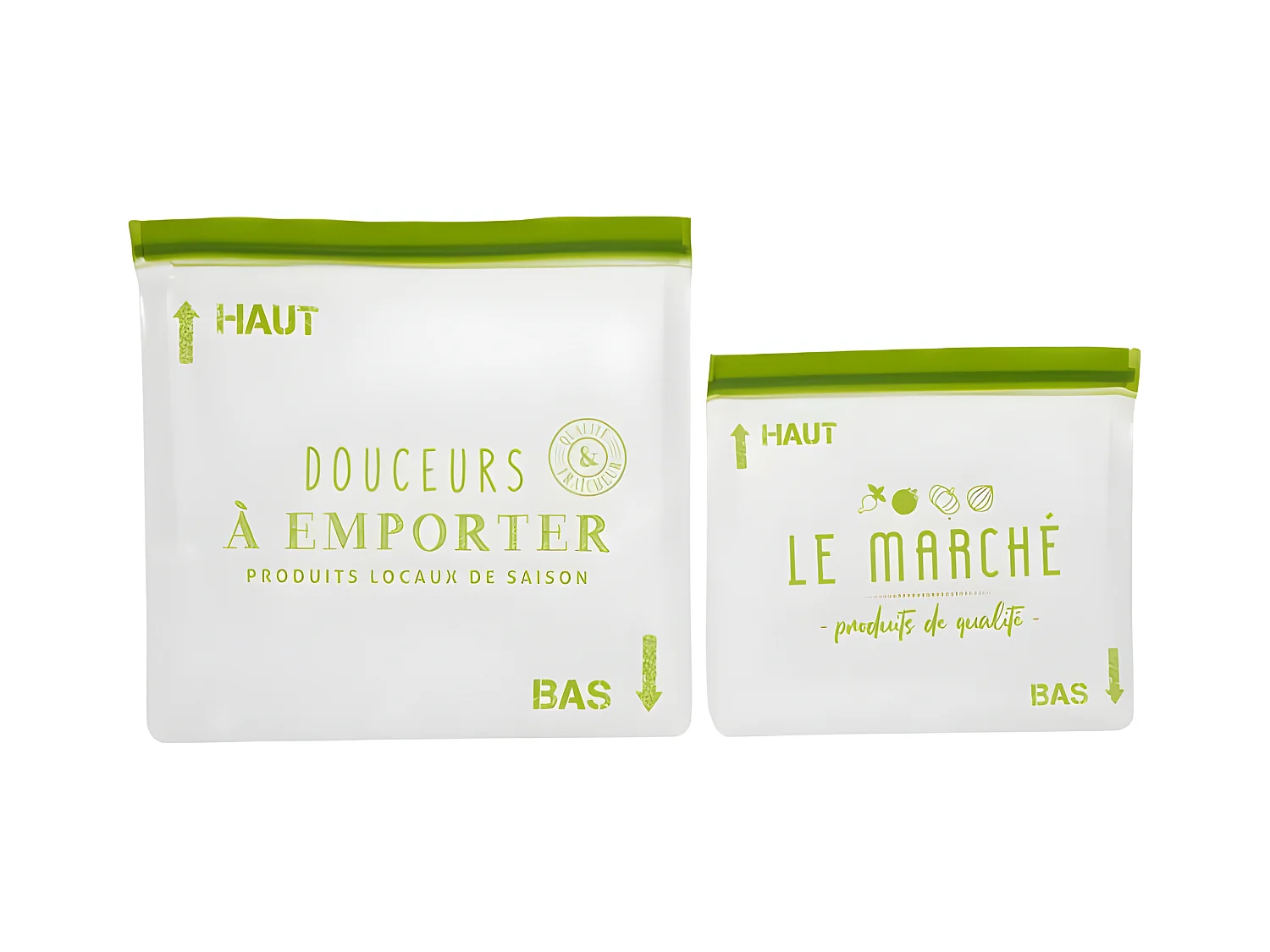 Lot de 2 Sacs de Conservation "Green" 28cm Vert