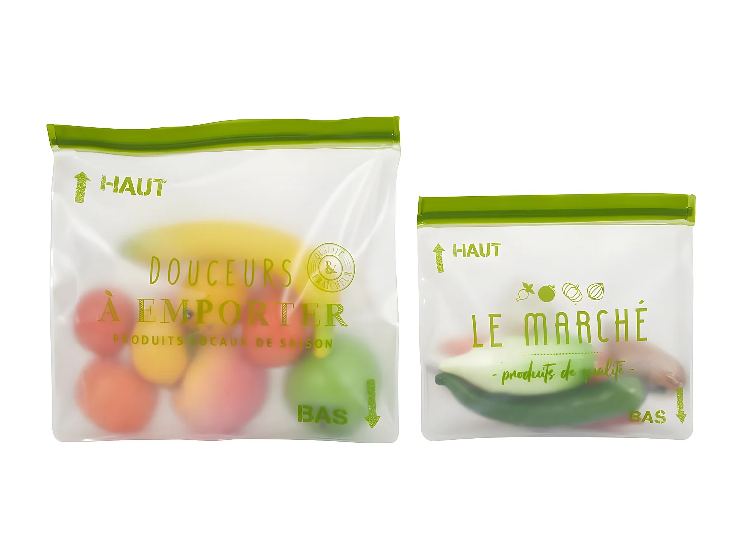 Lot de 2 Sacs de Conservation "Green" 28cm Vert