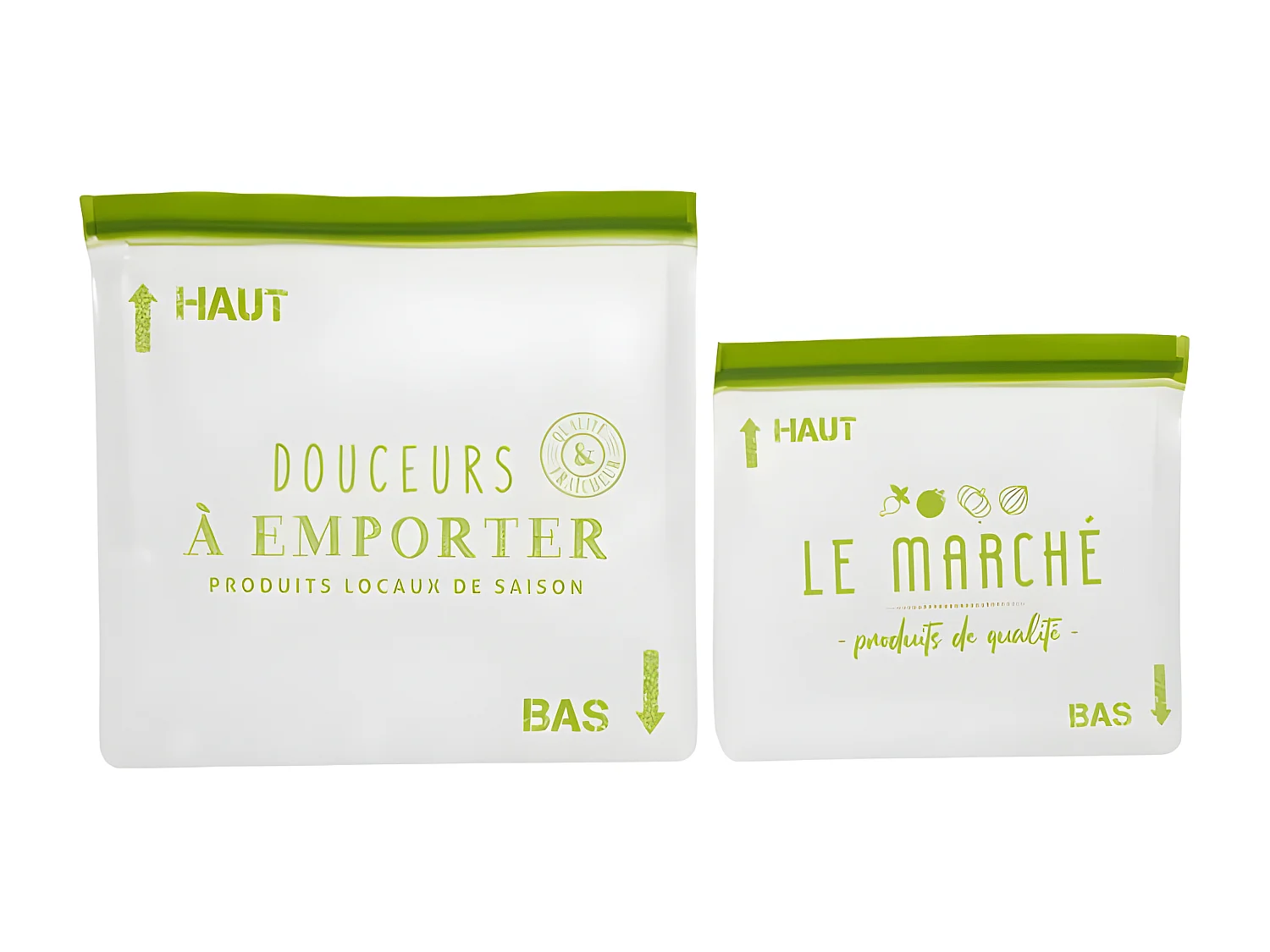 Lot de 2 Sacs de Conservation "Green" 28cm Vert