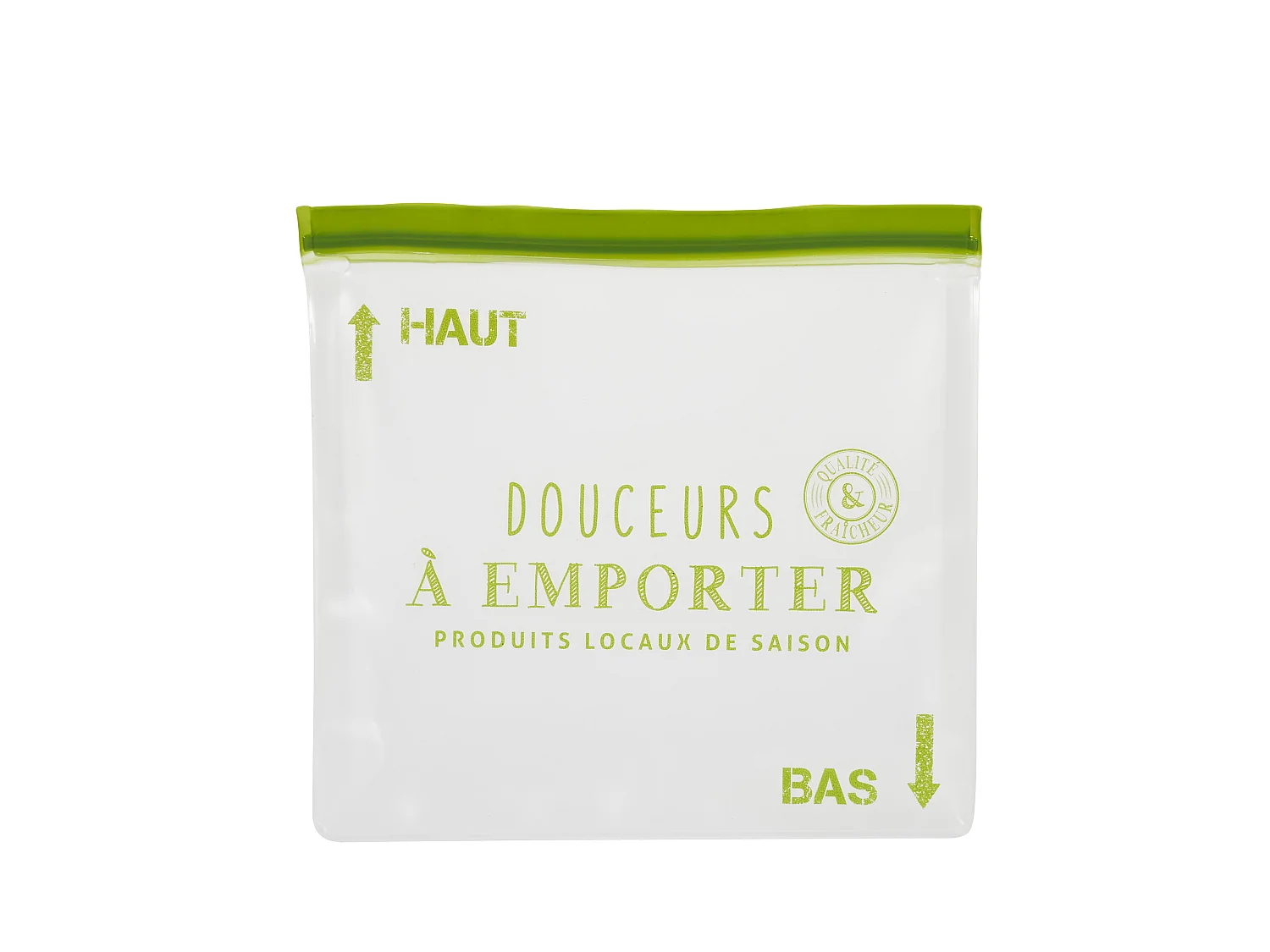 Lot de 2 Sacs de Conservation - COOK CONCEPT - Réutilisables - Imprimés - Transparent et Vert