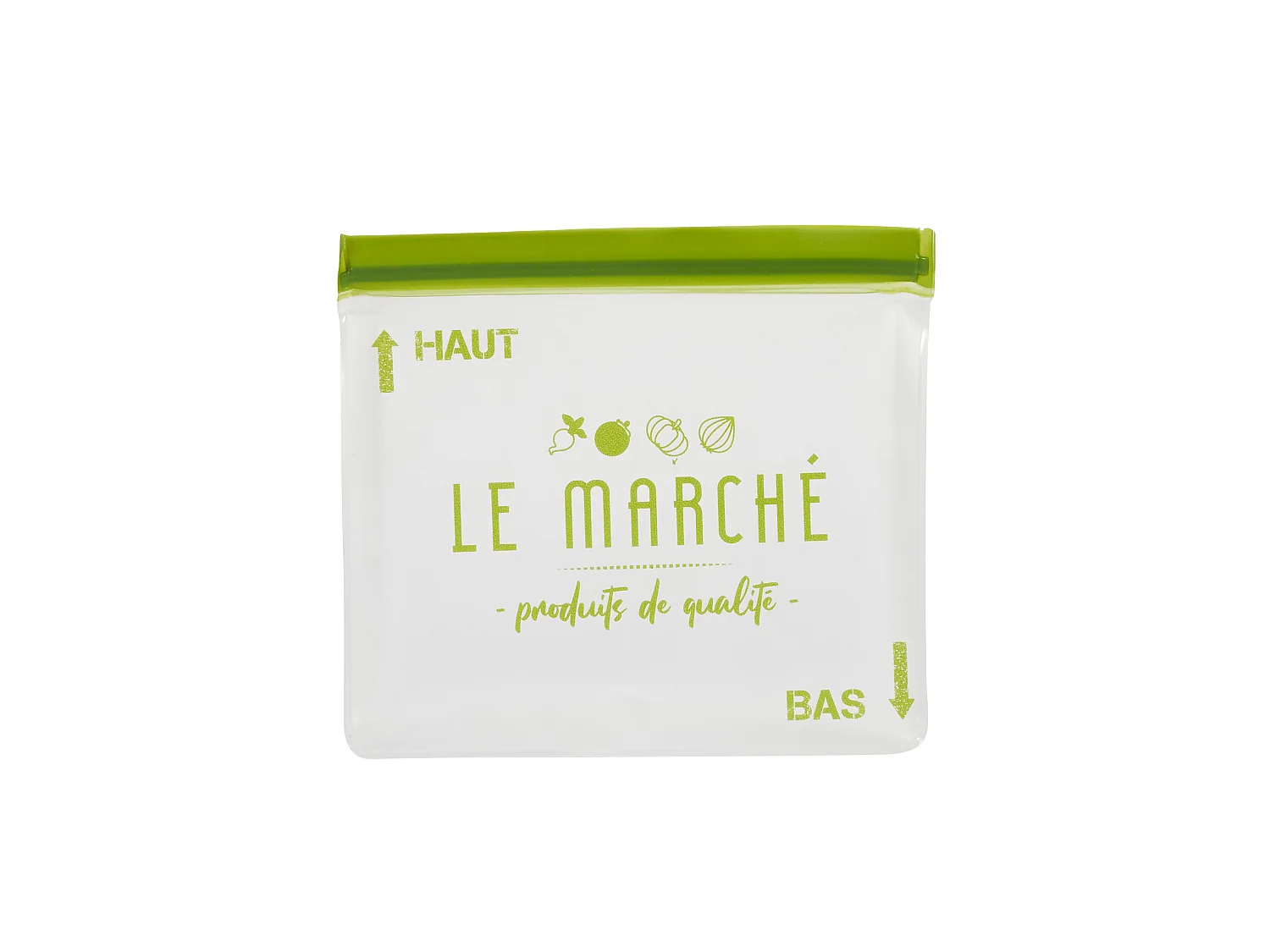 Lot de 2 Sacs de Conservation - COOK CONCEPT - Réutilisables - Imprimés - Transparent et Vert