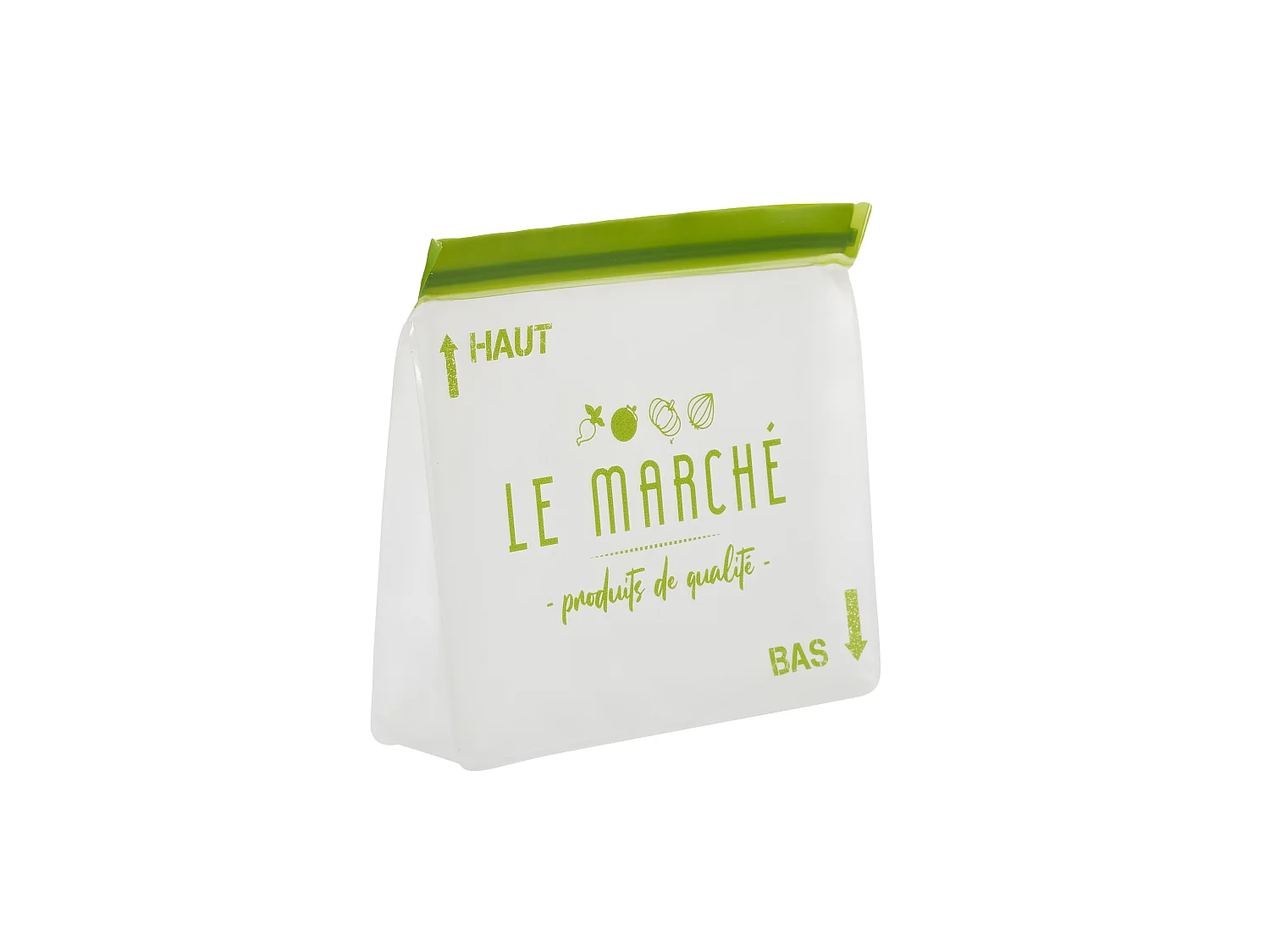 Lot de 2 Sacs de Conservation - COOK CONCEPT - Réutilisables - Imprimés - Transparent et Vert