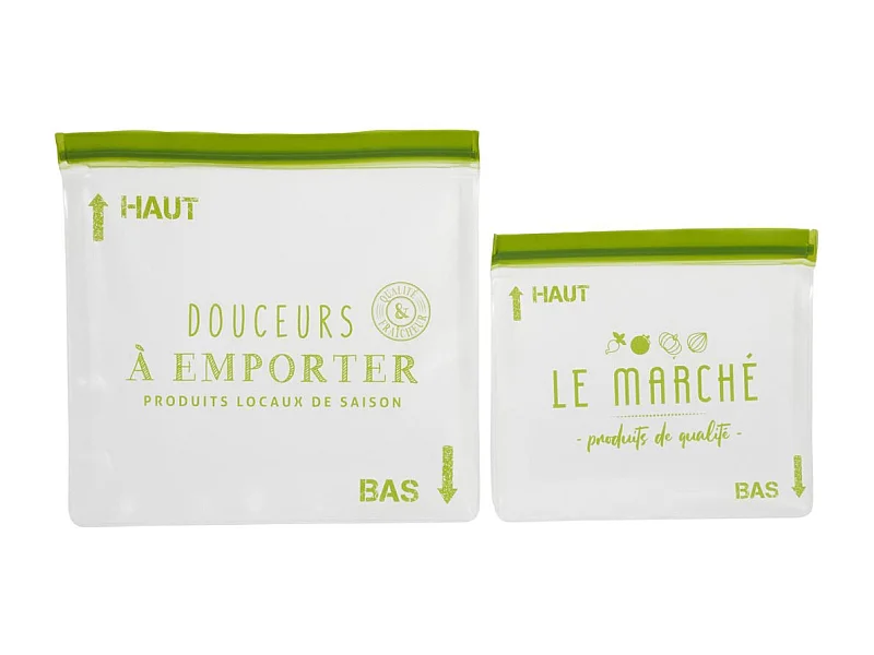 Lot de 2 Sacs de Conservation "Green" 28cm Vert