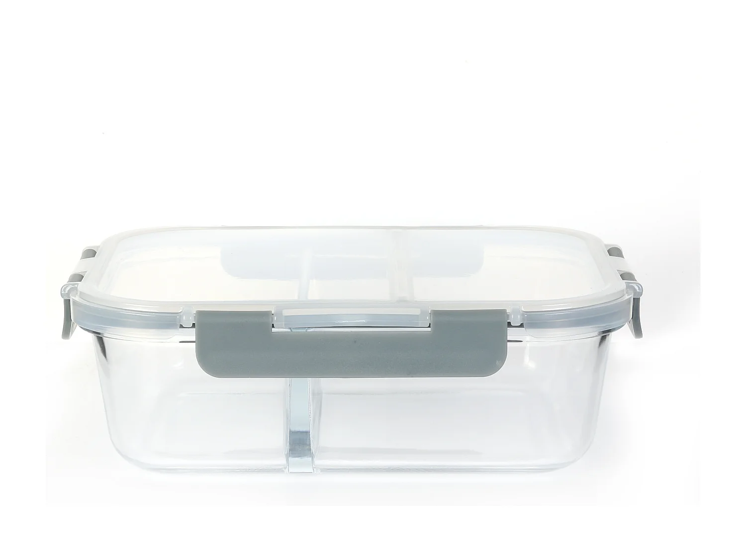 Boite De Conservation A 2 Compartiments Transparent, Gris