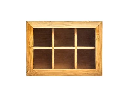 Boîte à Thé 6 Compartiments "Writ" 21cm Naturel