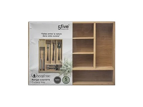 Boîte à Thé 6 Compartiments "Writ" 21cm Naturel