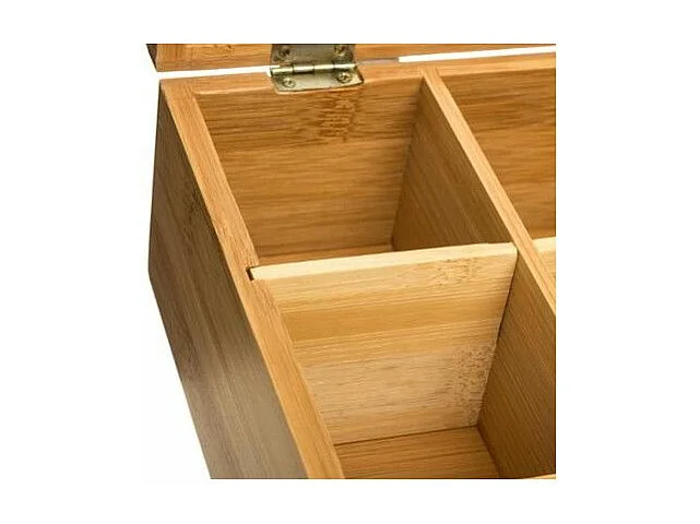 Boîte à Thé 6 Compartiments "Writ" 21cm Naturel