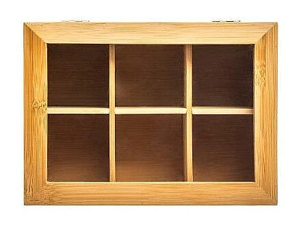 Boîte à Thé 6 Compartiments "Writ" 21cm Naturel