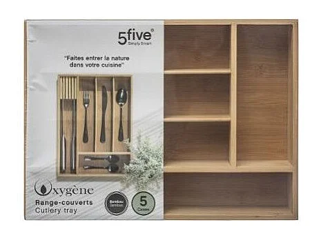 Boîte à Thé 6 Compartiments "Writ" 21cm Naturel