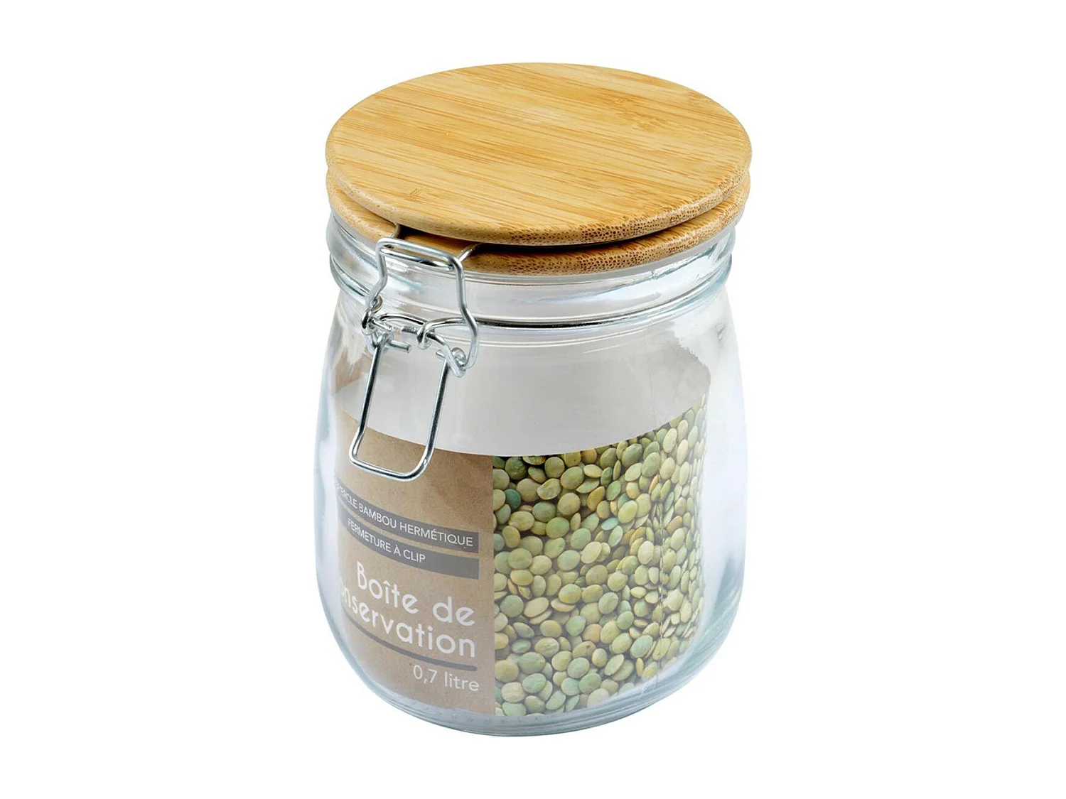 Boîte de Conservation Hermétique "Bambou" 0,7L Beige