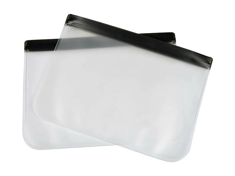 Lot de 2 Sacs Alimentaires "Réutilisables" 1,5L Transparent