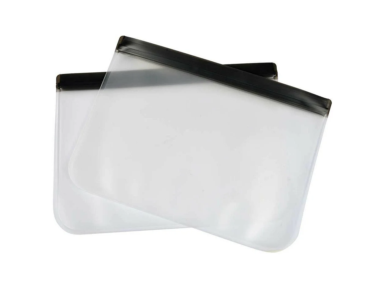 Lot de 2 Sacs Alimentaires "Réutilisables" 1,5L Transparent