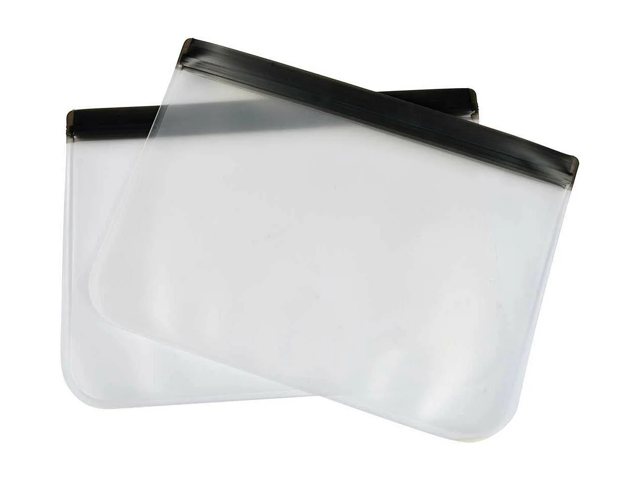 Lot de 2 Sacs Alimentaires "Réutilisables" 1,5L Transparent