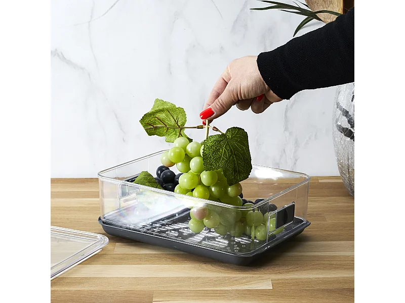 Boite De Conservation Fruit Et Legume 3.5l Transparent, Gris