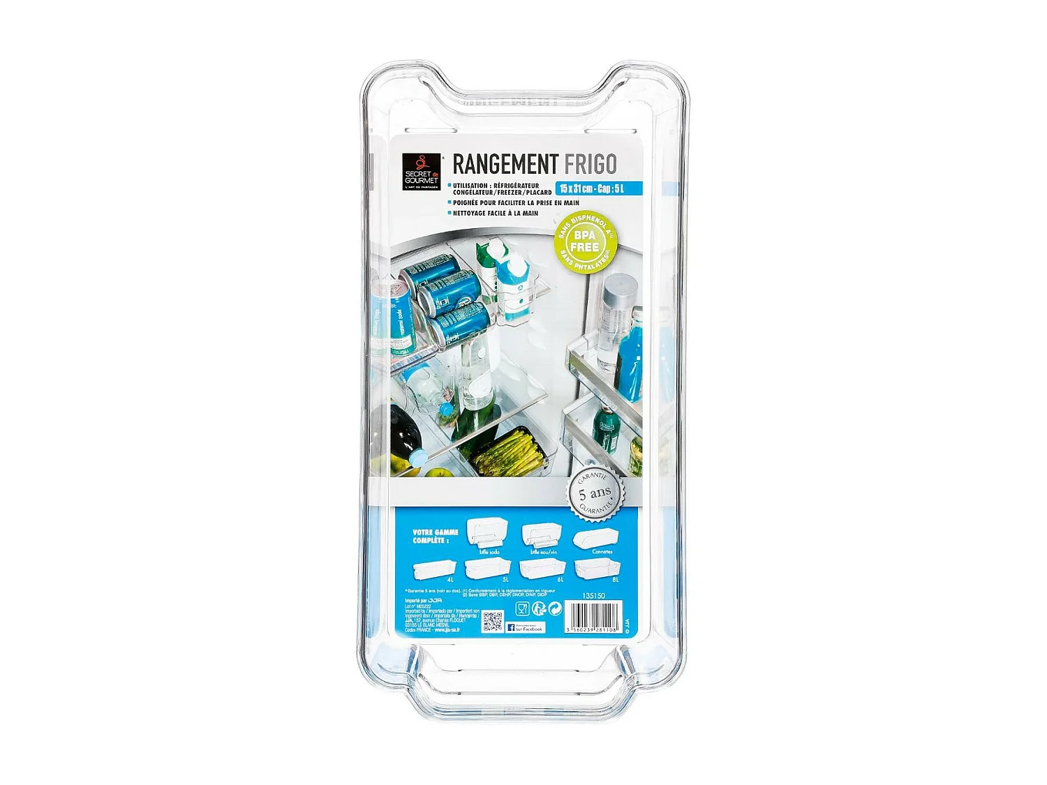 Bac de Rangement "Frigo" 5L Transparent