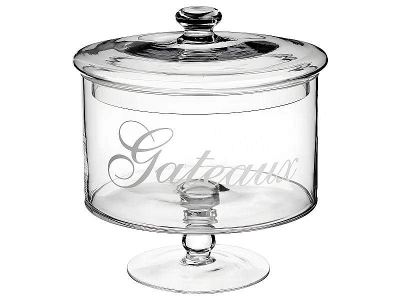 Bonbonnière sur Pied "Gateaux" 21cm Transparent
