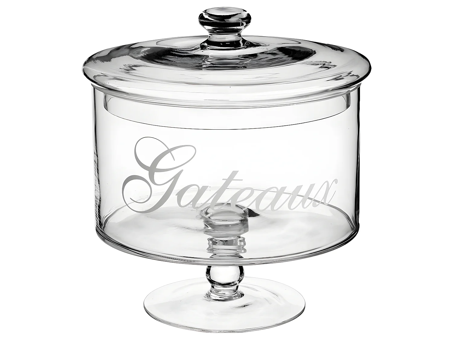 Bonbonnière sur Pied "Gateaux" 21cm Transparent