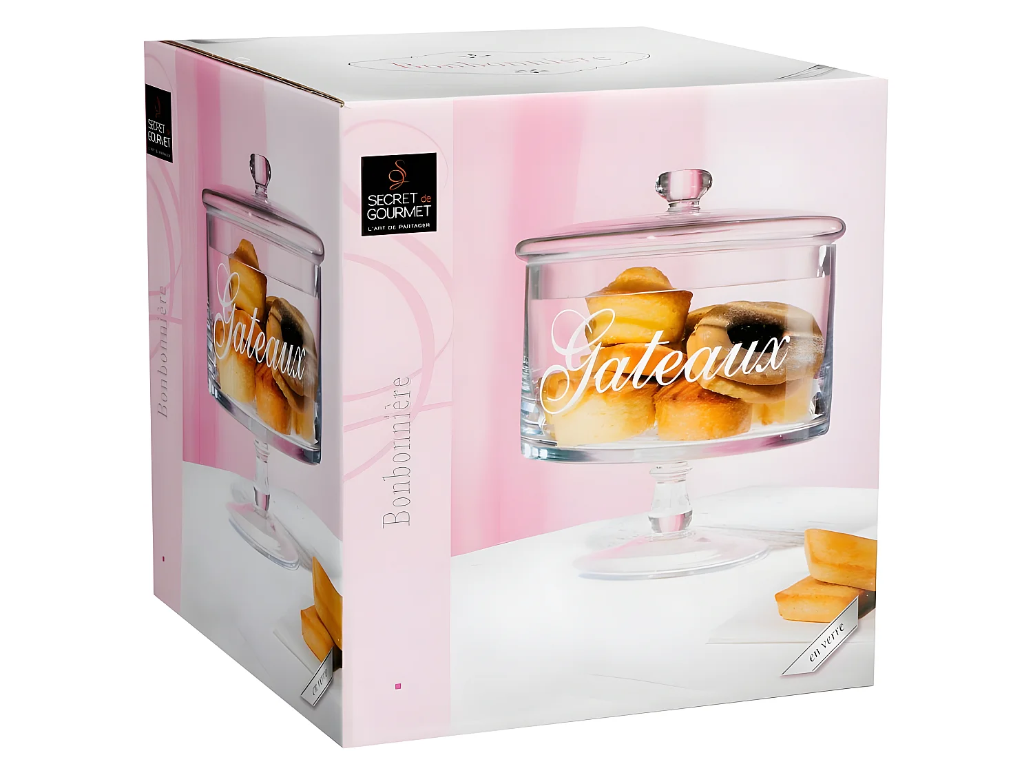 Bonbonnière sur Pied "Gateaux" 21cm Transparent