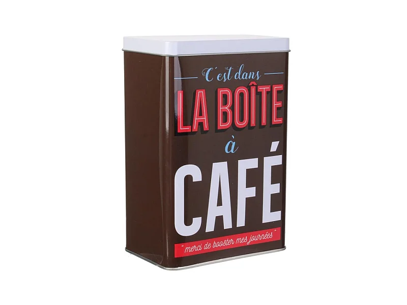 Boîte de Conservation "Ma Boîte à Café" 18cm Marron
