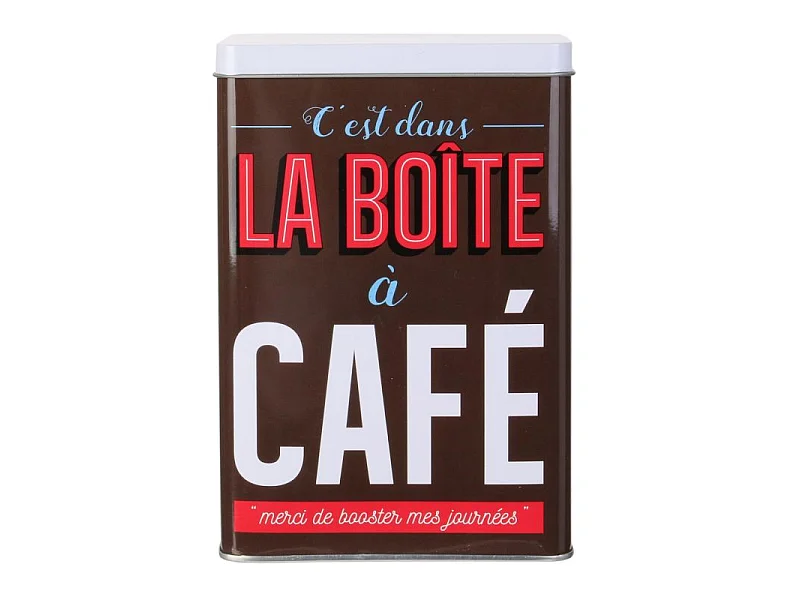 Boîte de Conservation "Ma Boîte à Café" 18cm Marron