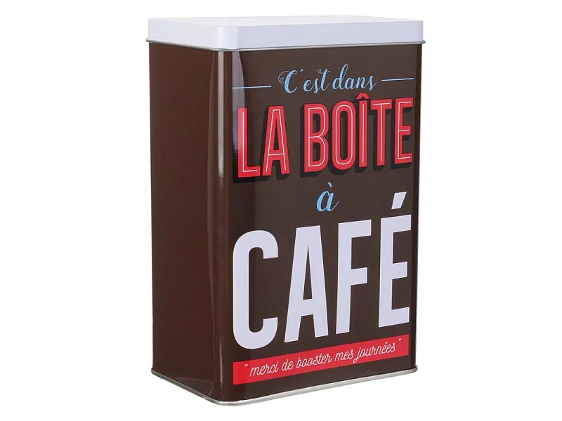 Boîte de Conservation "Ma Boîte à Café" 18cm Marron